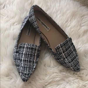 Karl Lagerfeld-Black and White Houndstooth Flats!
